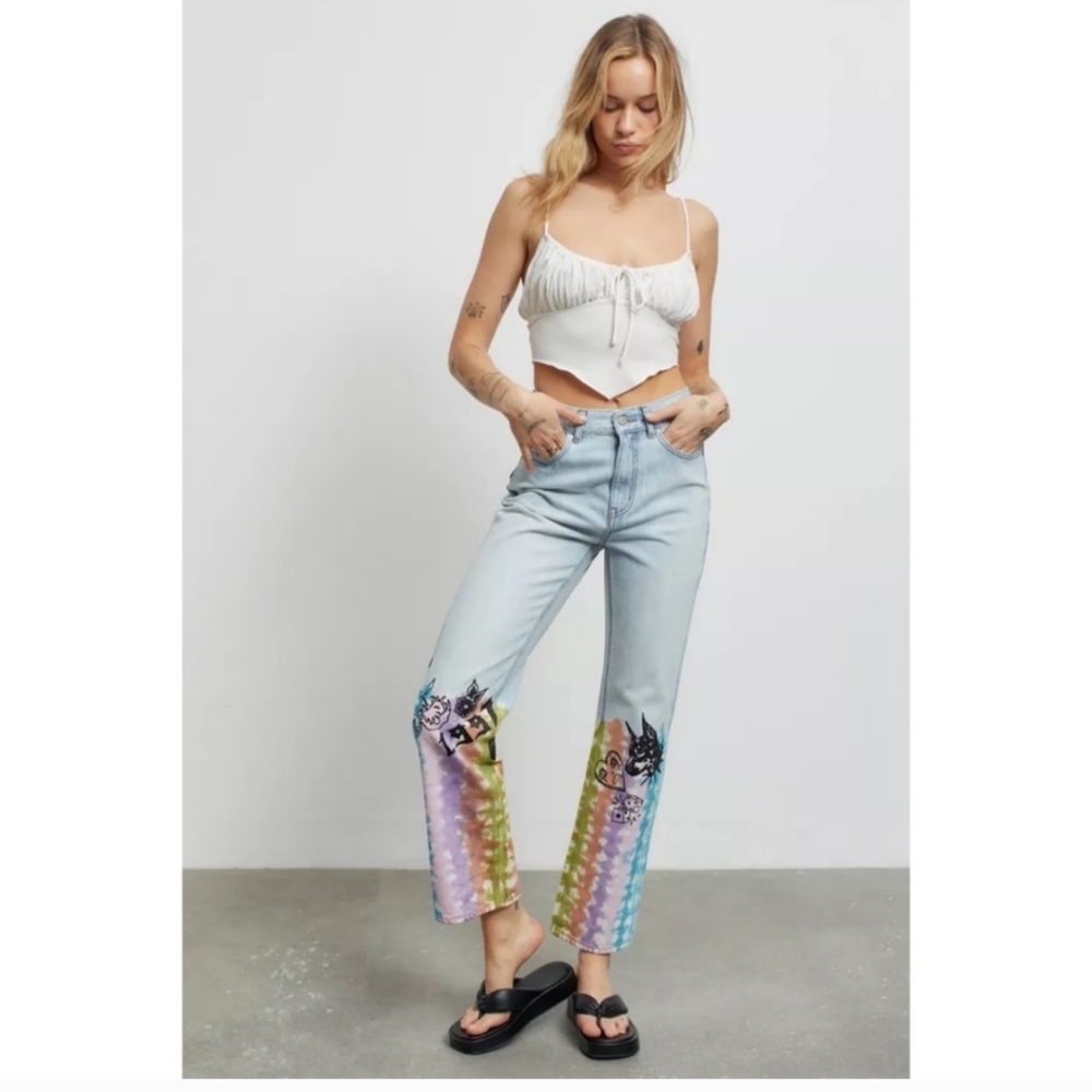 Urban outfitters bdg high rise cowboy graffiti